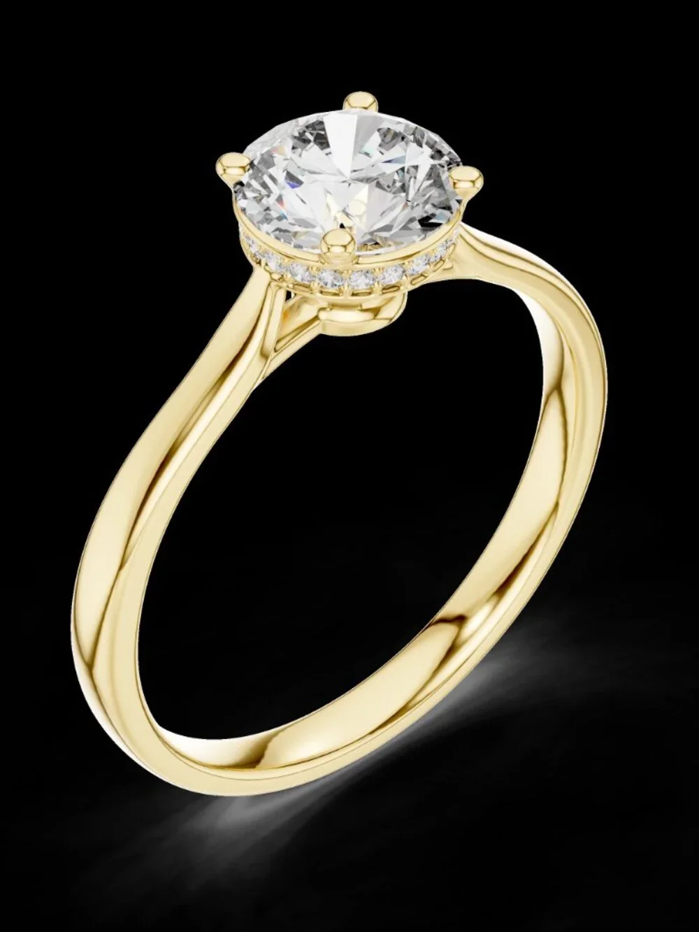 3CT Round Cut Lab Diamond Elegant Solitaire Engagement Ring Solid Gold